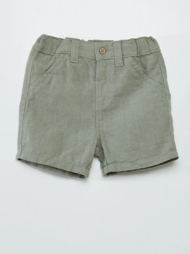 Short en lin mélangé VERT