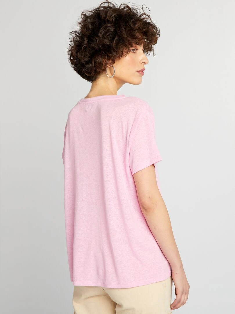 T shirt basique manches courtes   Violet