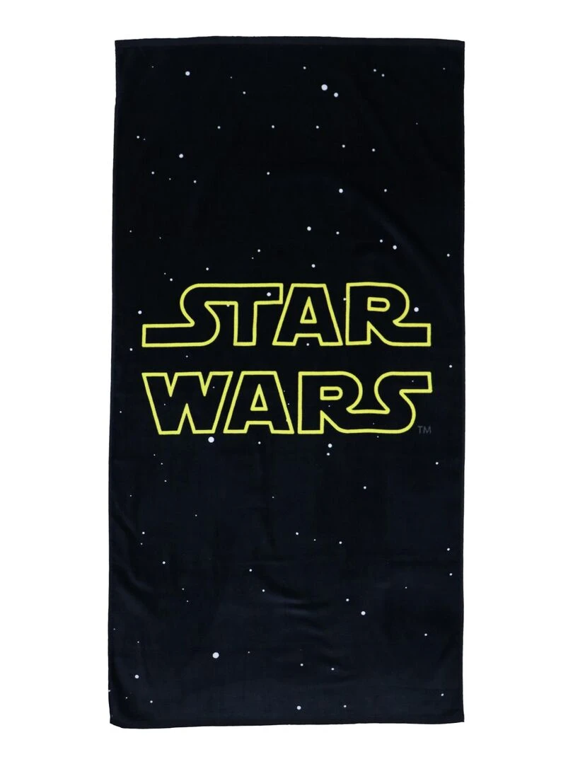 Drap de plage imprimé 100% coton STAR WARS OPENING Noir