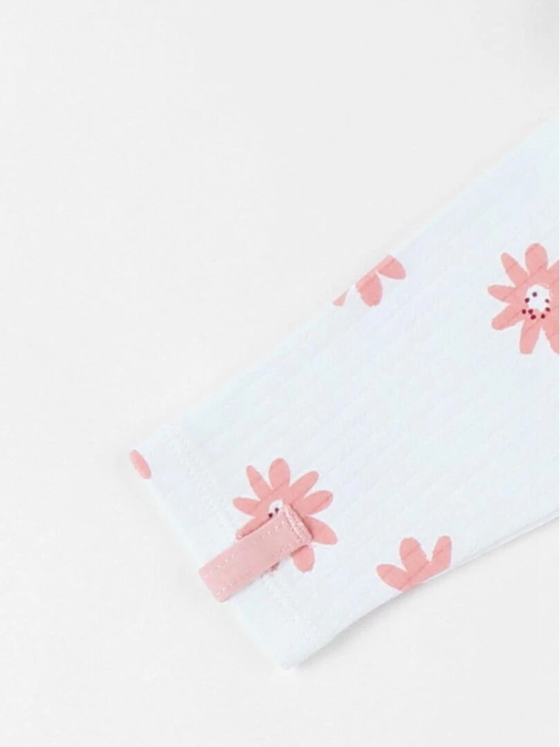 Pyjama 1 pièce tournesol en jersey  écru/corail   Noukie's   Rose