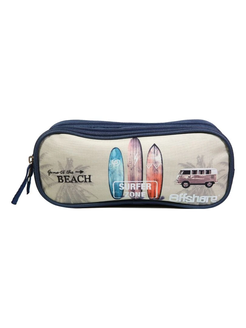 BAGTROTTER Trousse scolaire 2 compartiments Offshore Beige Van & Surf Beige