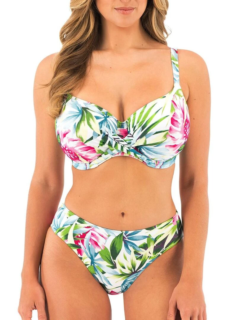 Bas de maillot imprimé tropical Langkawi   Blanc