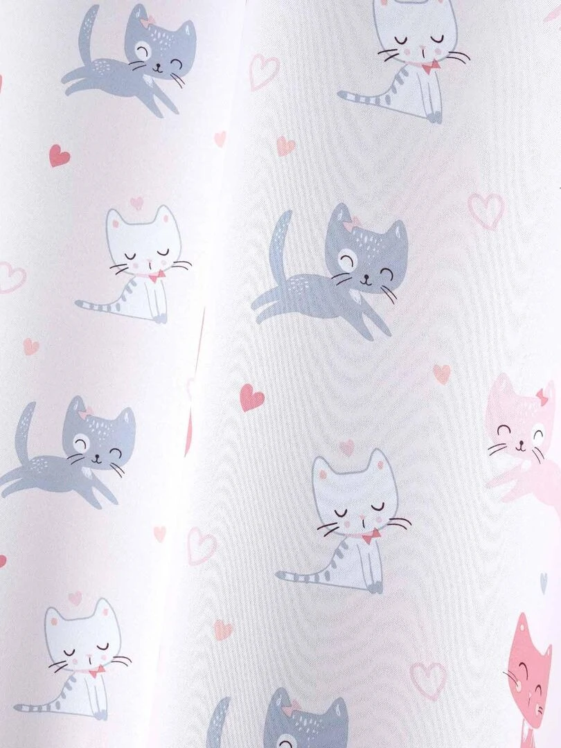 Rideau occultant petits chats Rose clair