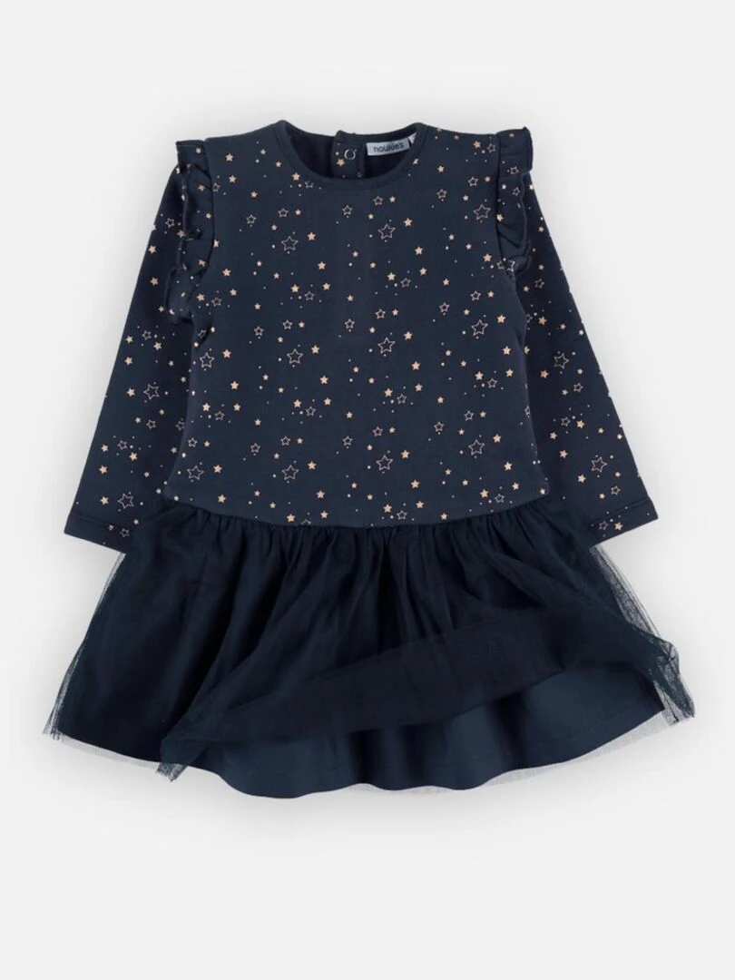 Robe bi matière imprimés étoiles    Noukie's   Bleu
