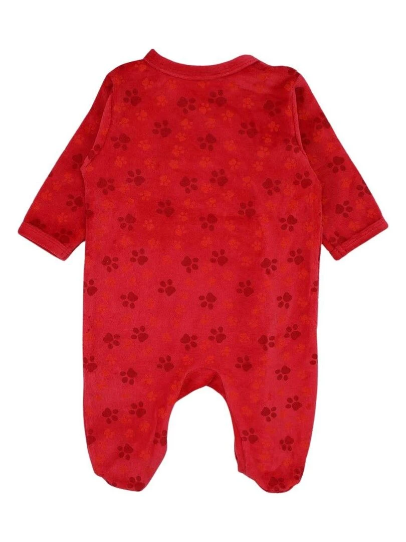 La Pat' Patrouille Grenouillere bébé garçon imprimé La Pat' Patrouille en coton Rouge