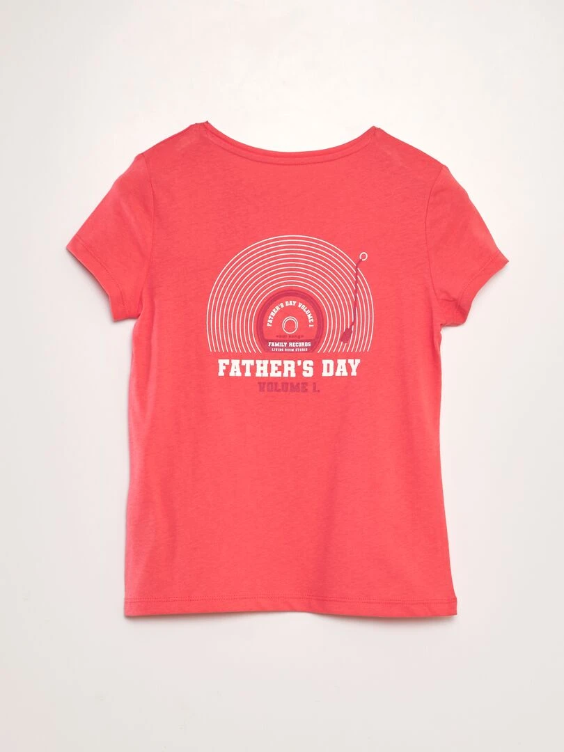 T shirt en coton impirmé   Rose