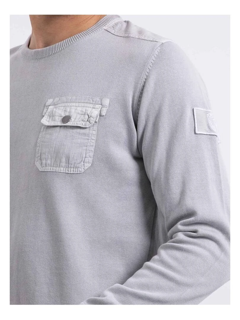 Pull fin col rond AMARTIN   Gris
