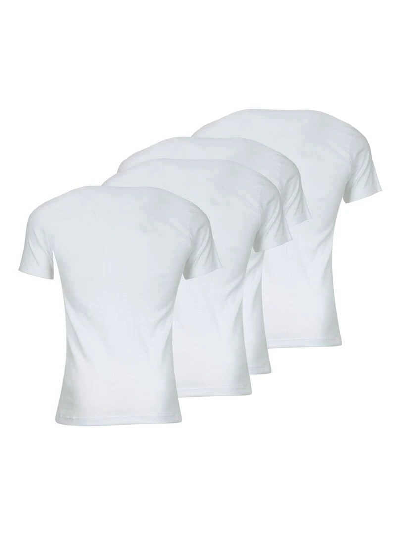Lot de 4 tee shirt col rond homme Coton Bio Blanc