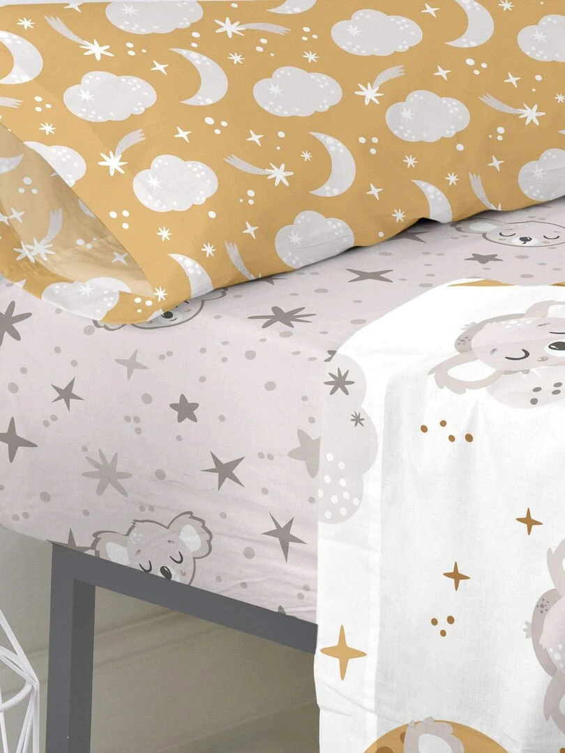 Drap housse Baby koala "Happyfriday" Blanc