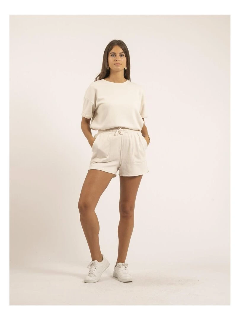 Short molleton XONARA   Ecru