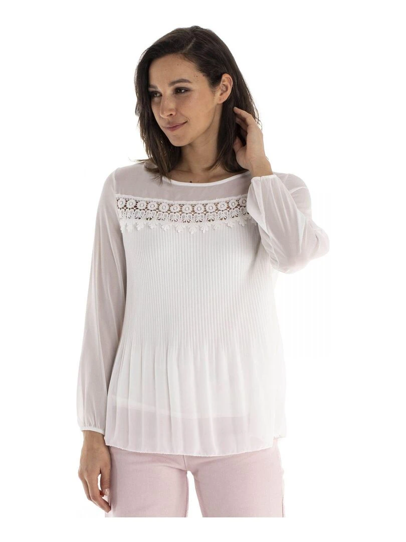 Chemisier rond CHEAN   Gérard Pasquier   Blanc