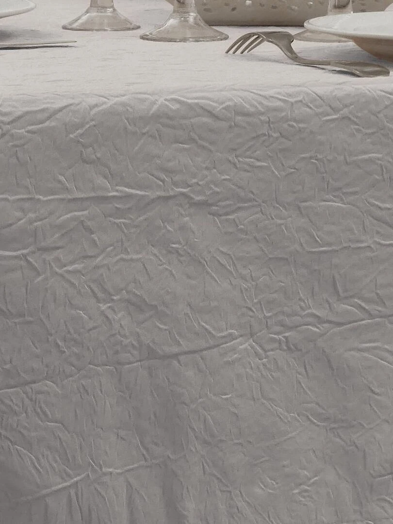 Nappe Anti taches Froissée Gris perle 150 x 300 cm Gris perle
