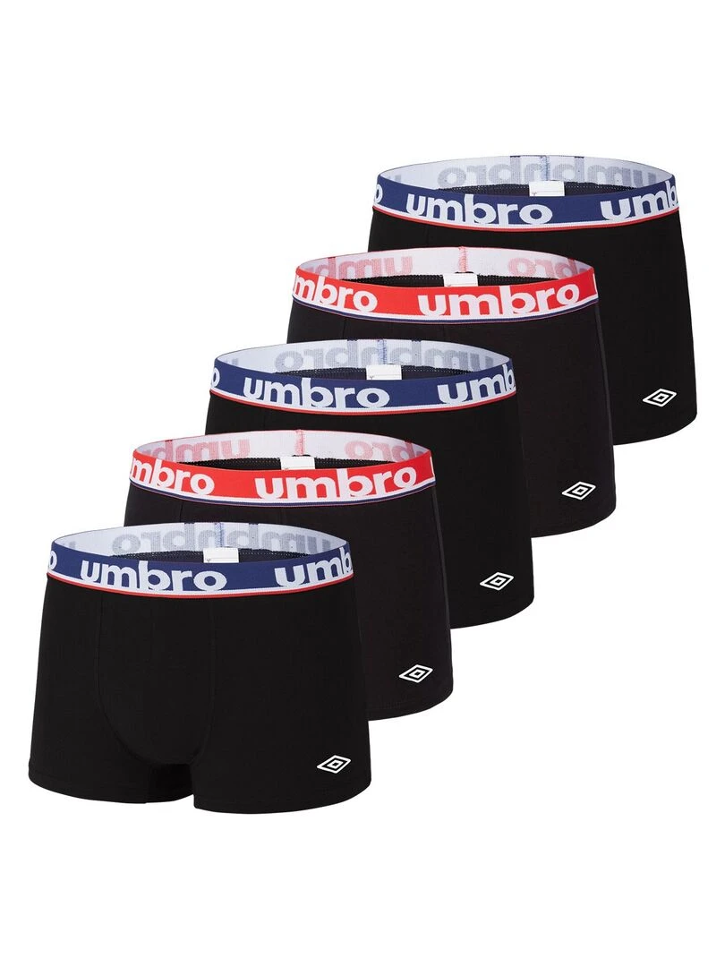 Lot de 5 Boxers coton homme Umbro Noir