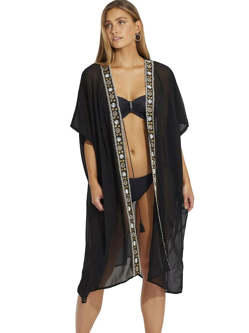 Caftan de plage Mojito Noir
