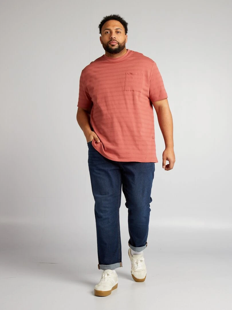 T shirt en matière fantaisie Rouge