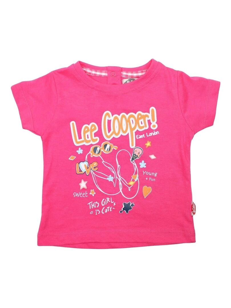 Lee Cooper Ensemble T shirt short fille Imprimé Lee Cooper Rose fushia