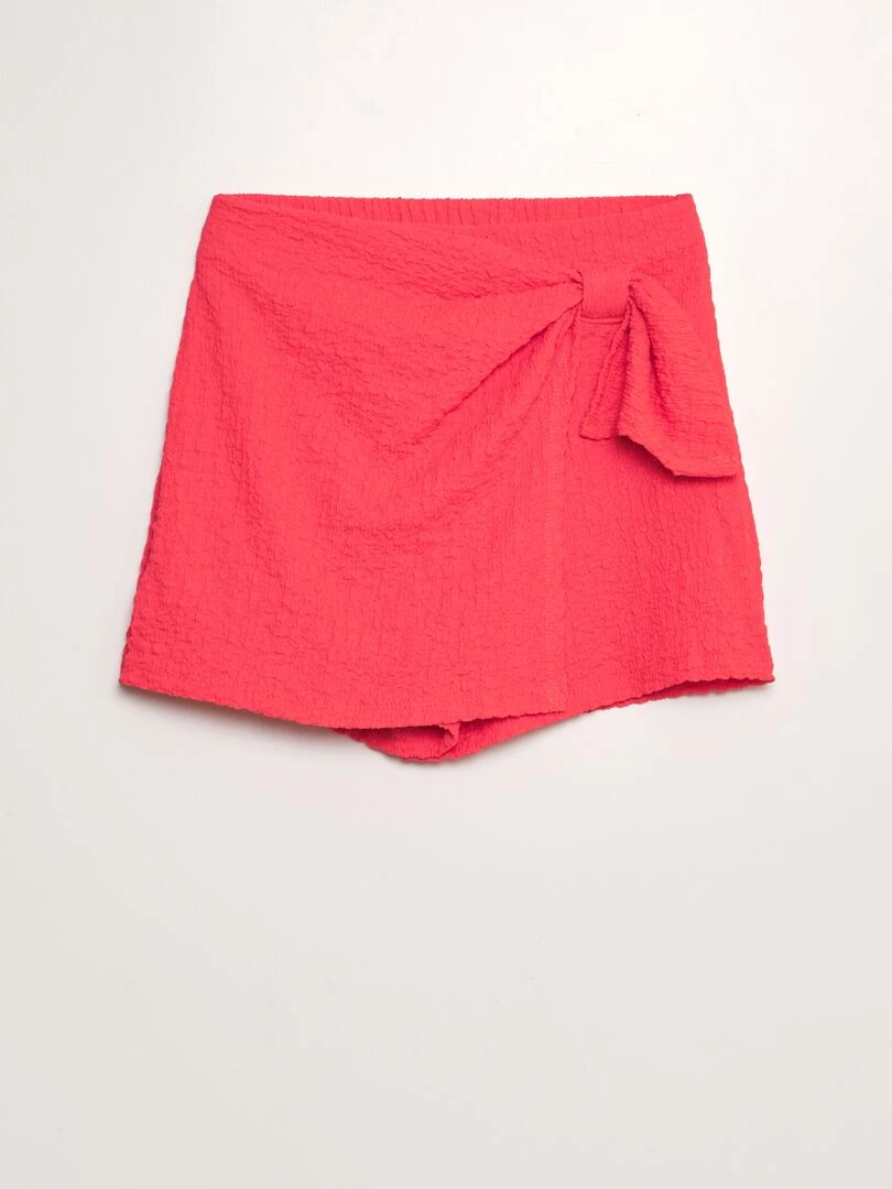 Jupe short en maille gaufrée Rouge