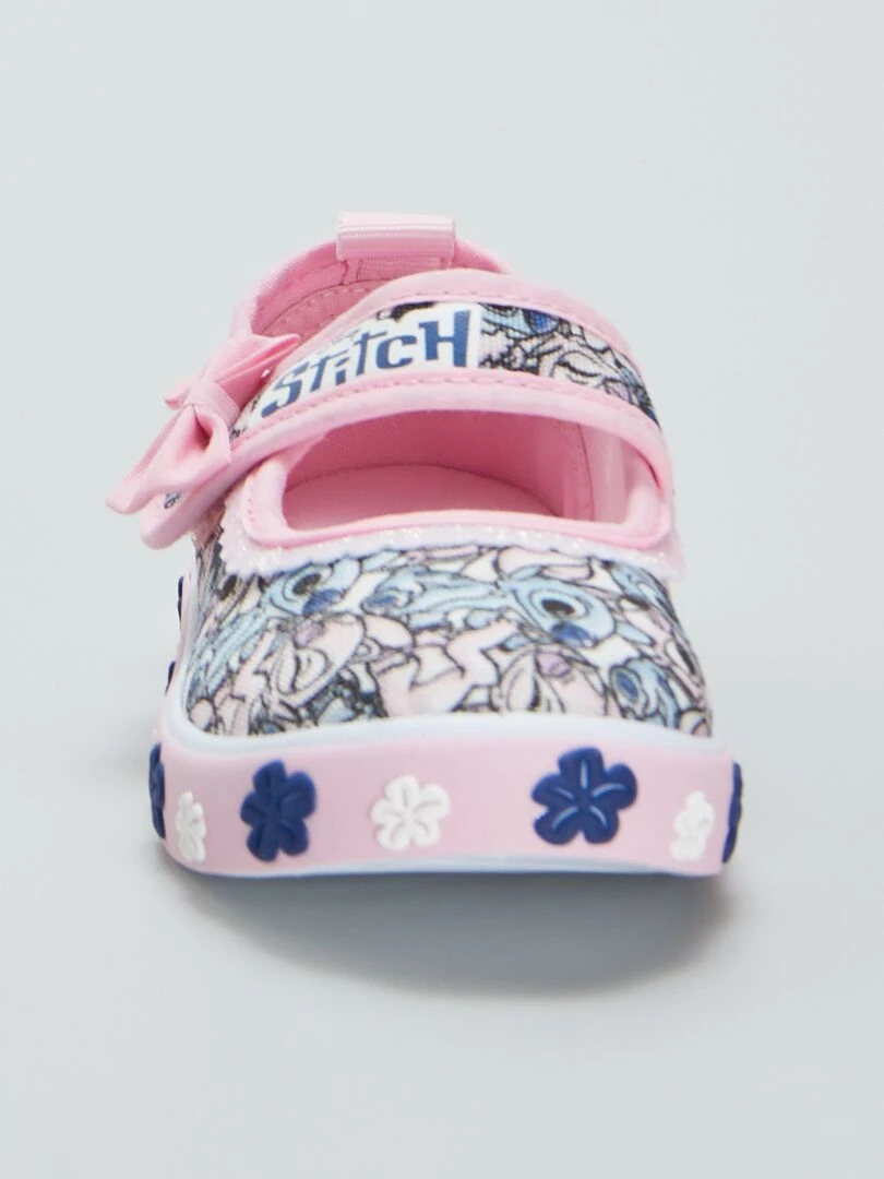Ballerines en toile ‘Stitch’   Rose