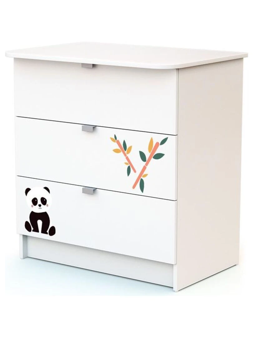 WEBABY Commode à langer Blanc Multicolore Noir