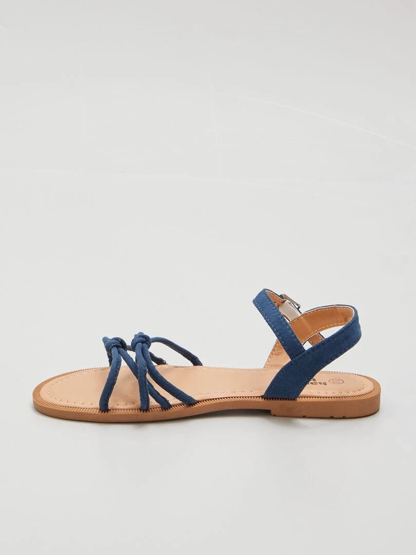 Sandales à lanières nouées   Bleu