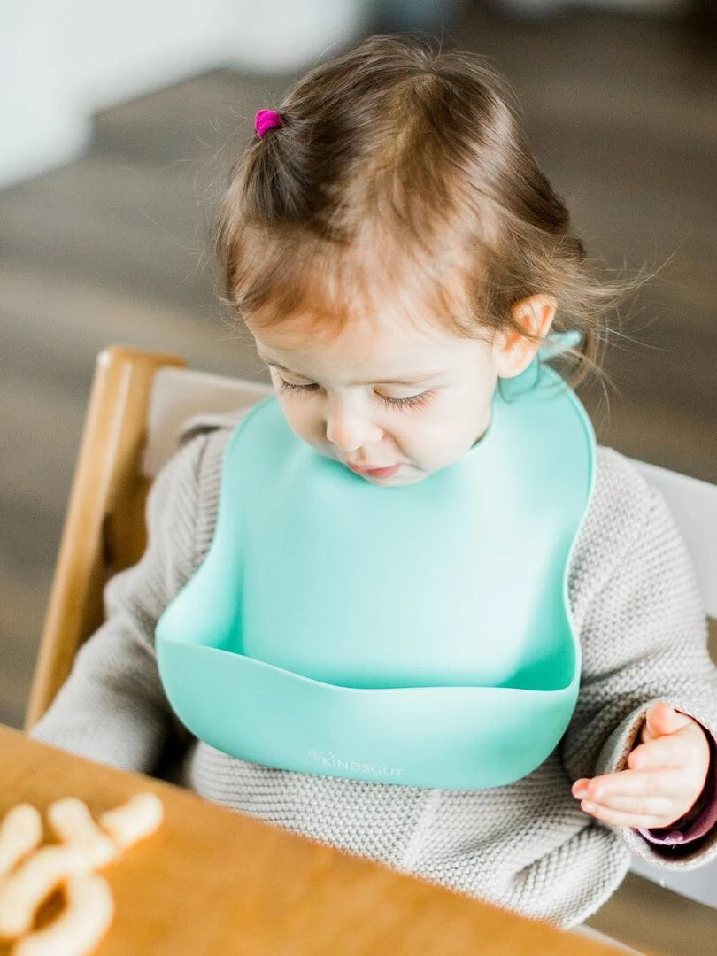 Bavoir bébé en silicone Bleu turquoise