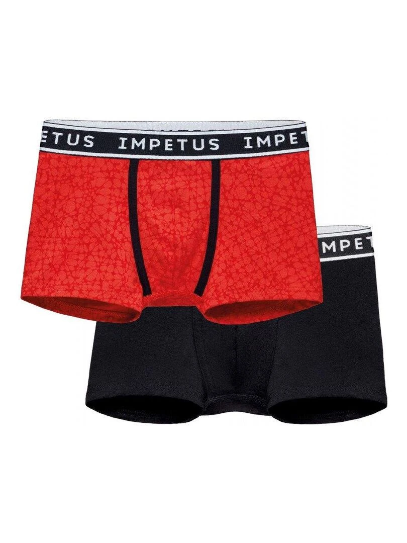 Pack de 2 boxers junior en coton et modal Rouge