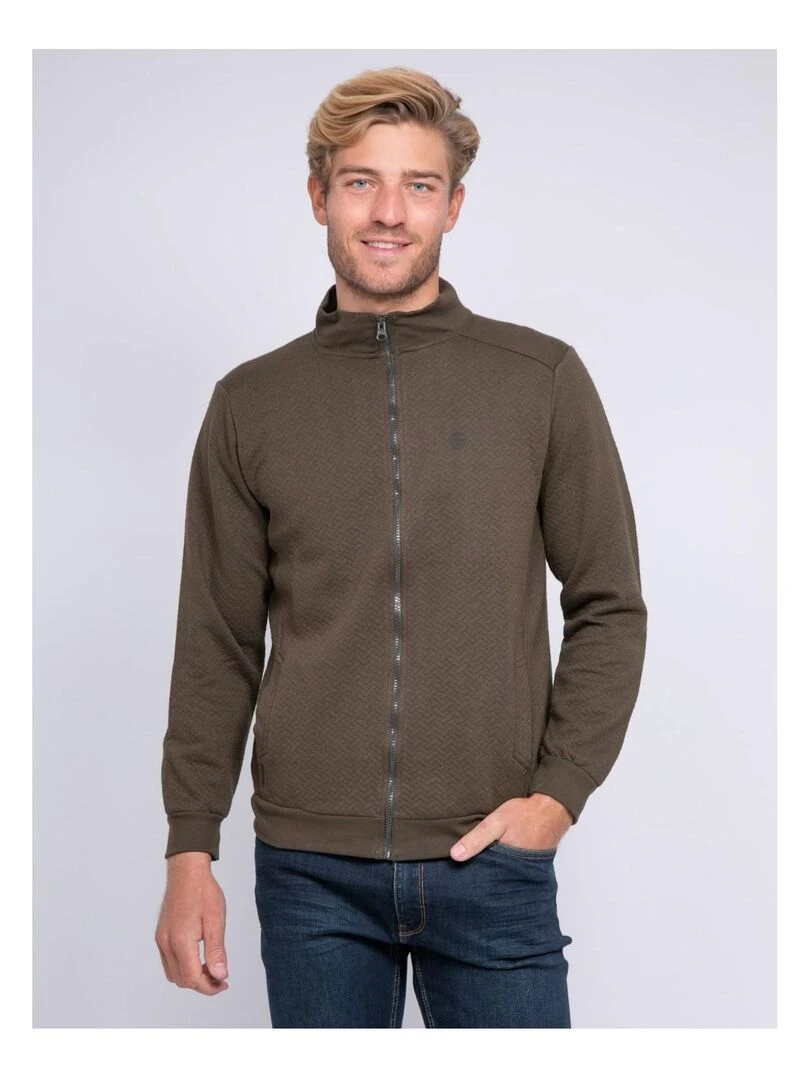 Gilet zippé col montant WARVIN Kaki