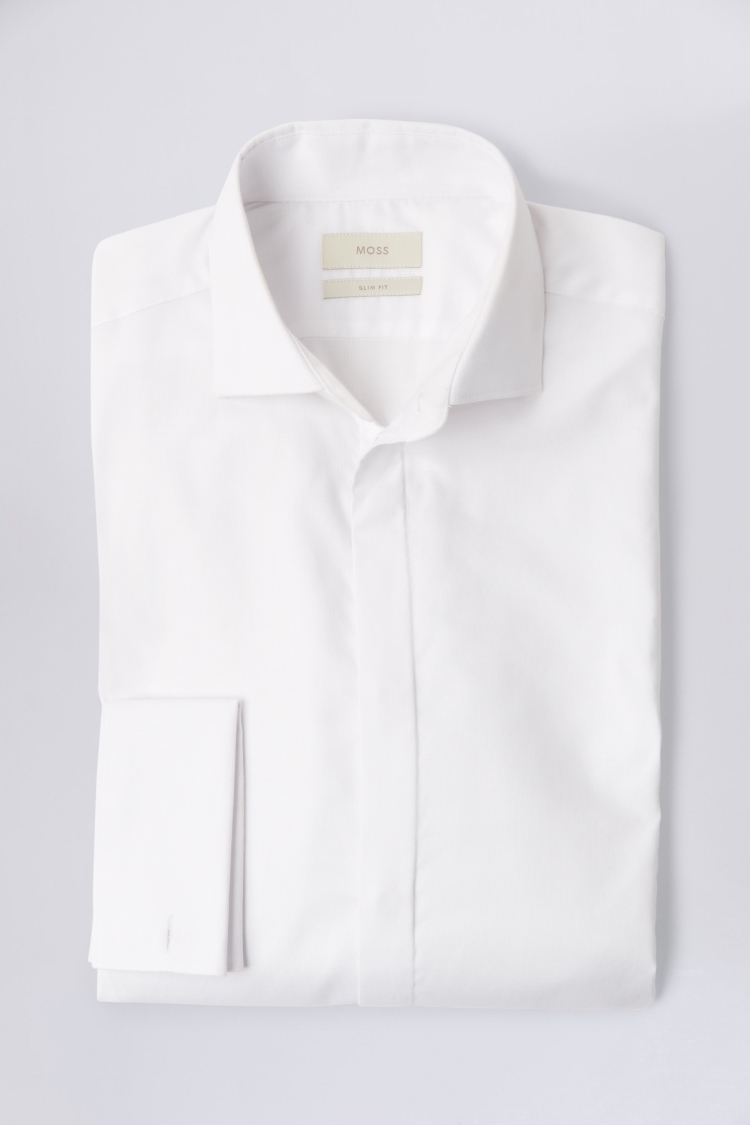 Tailored Fit White Marcella Wing Collar Dress Shirt   Buy Online at Moss