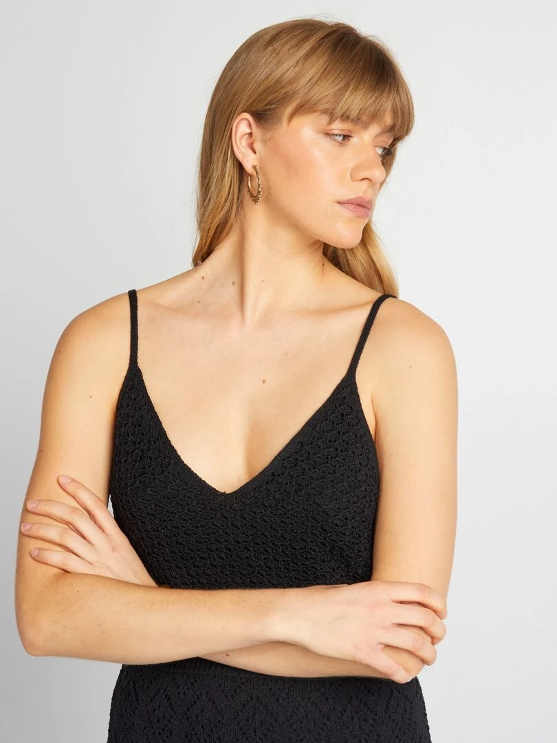 Débardeur en crochet noir