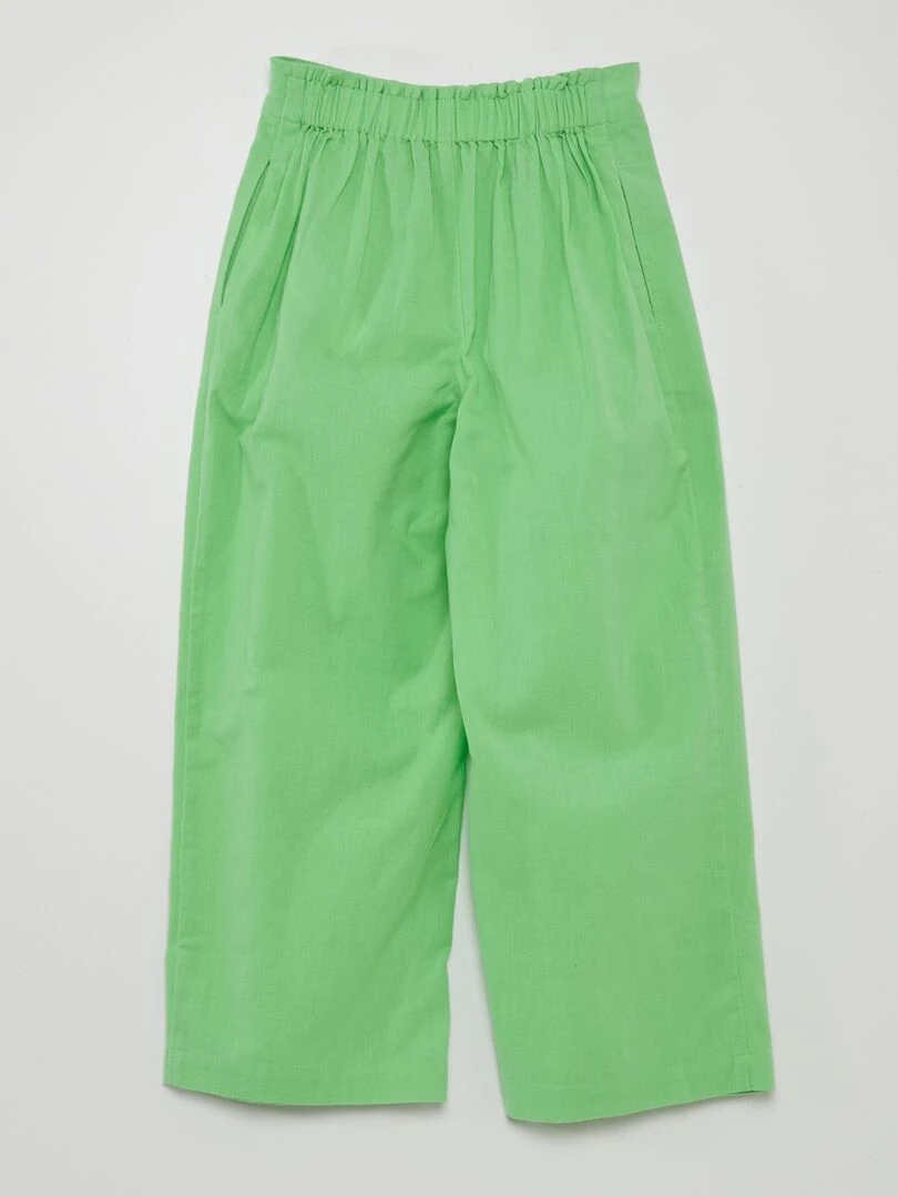 Pantalon large uni Vert