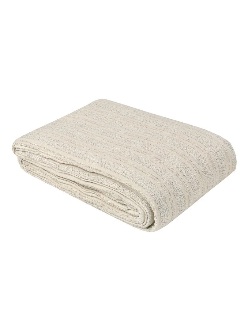 Dessus de lit en tissu jacquard Ecru