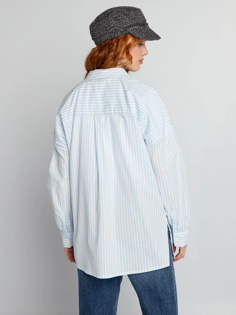 Chemise oversize en popeline   Bleu