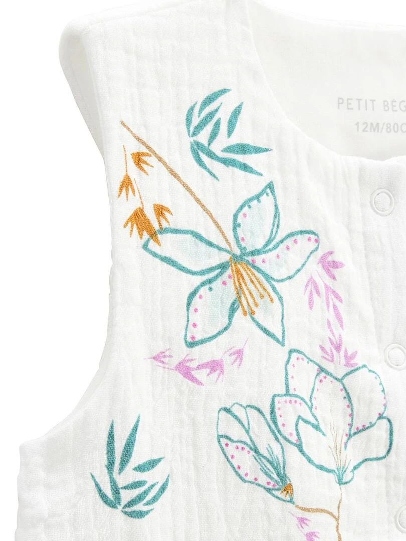 Ensemble bébé t shirt et short en gaze de coton Patroika   Vert