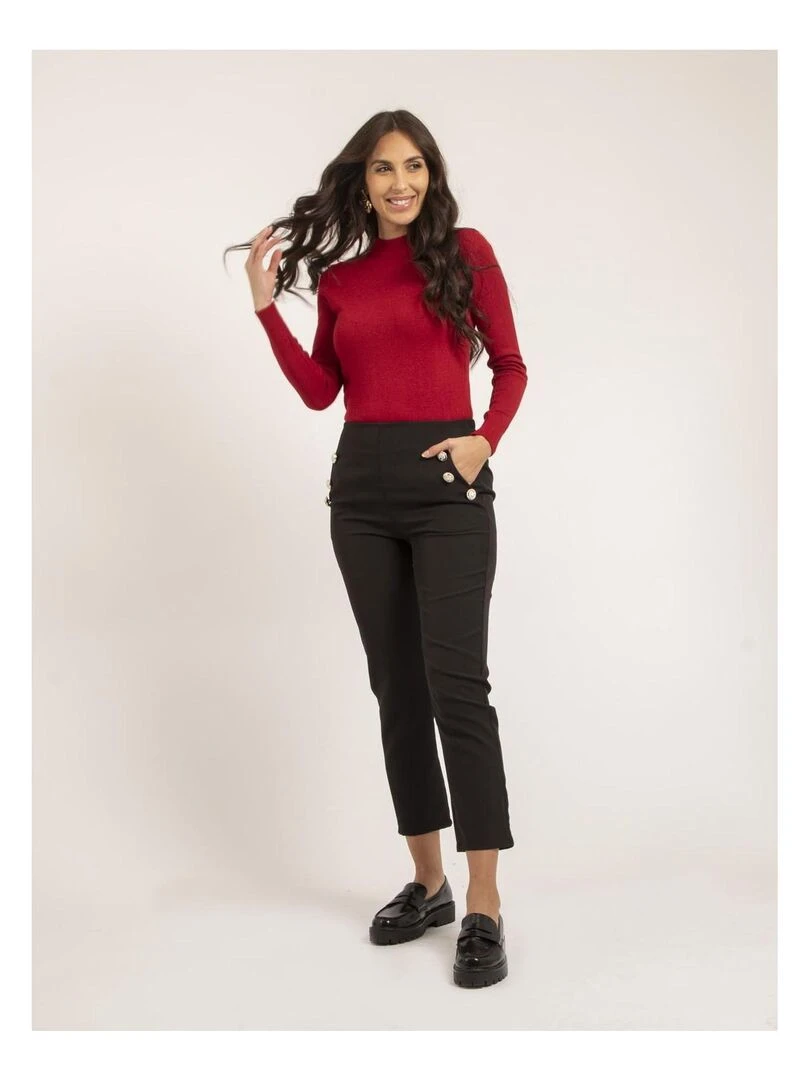 Pantalon droit ESLINA   Noir