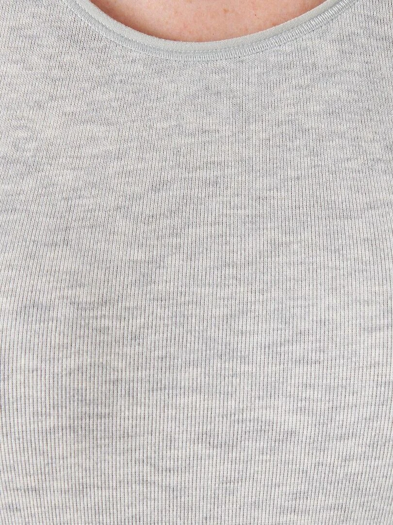 T shirt manches courtes fine côte Thermolactyl   Damart   Gris chiné