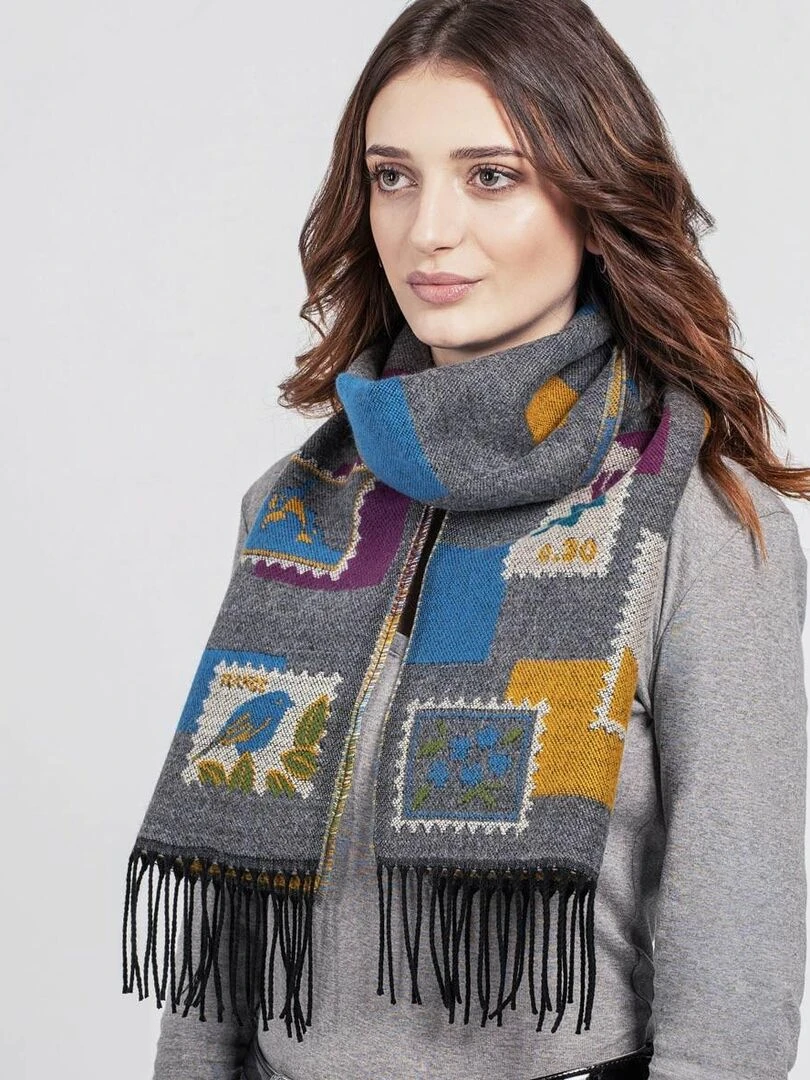 Echarpe Timber   Fabriqué en France   Gris