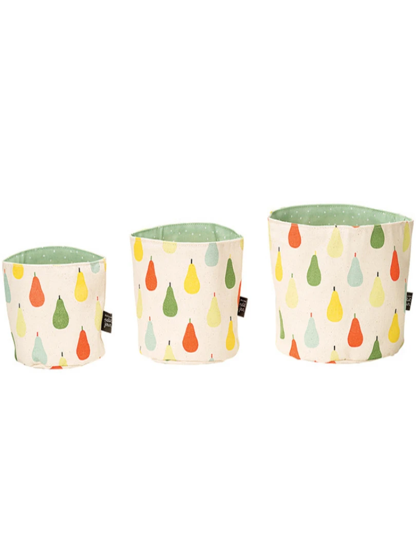 Lot de 3 paniers de rangement gigognes Poire Vert