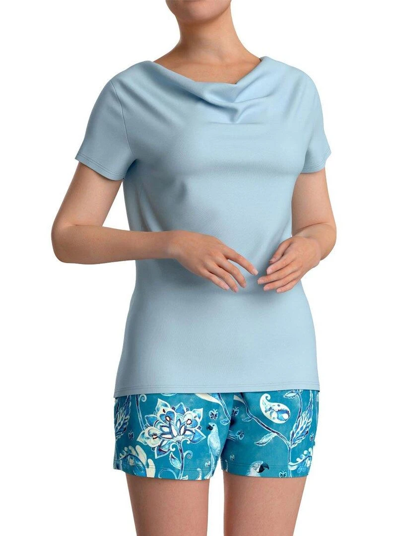 Ensemble pyjama court manches courtes Bleu