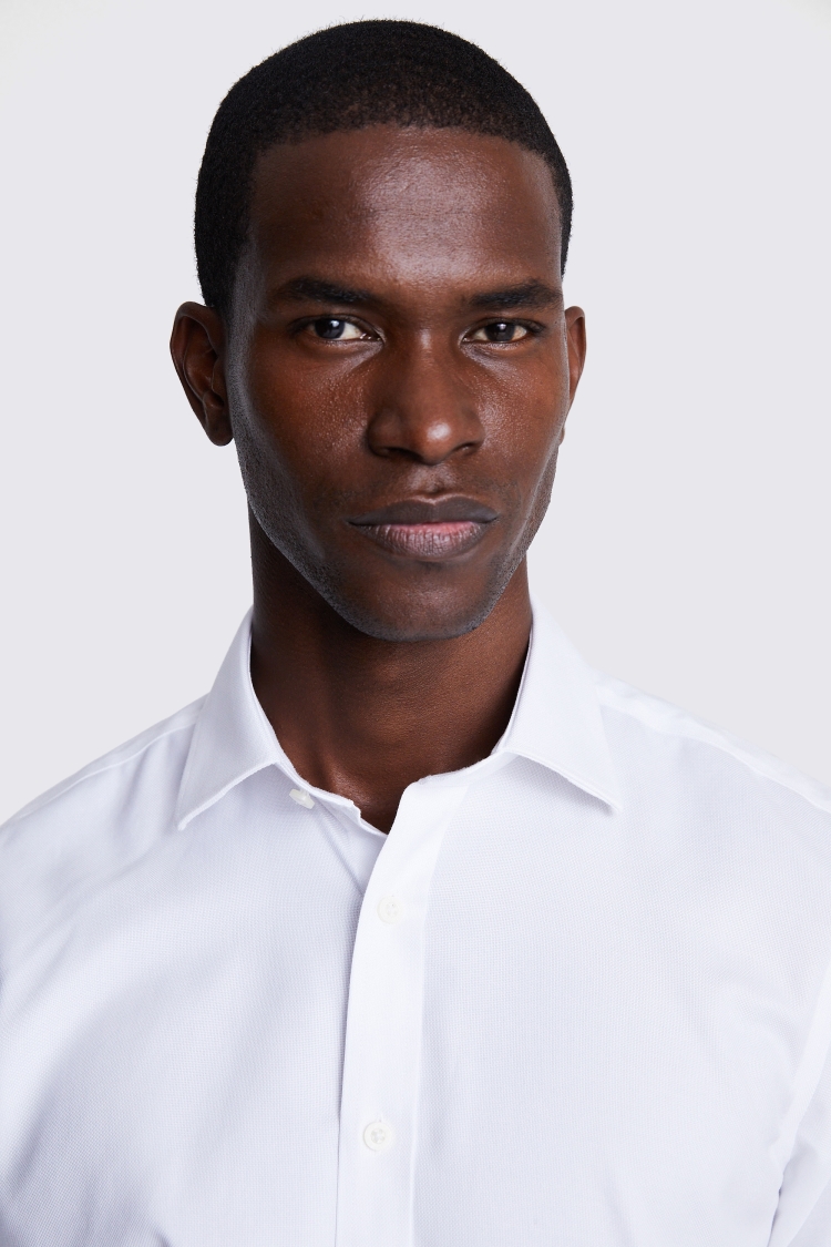 Tailored Fit White Royal Oxford Non-Iron Shirt Buy Online at Moss
