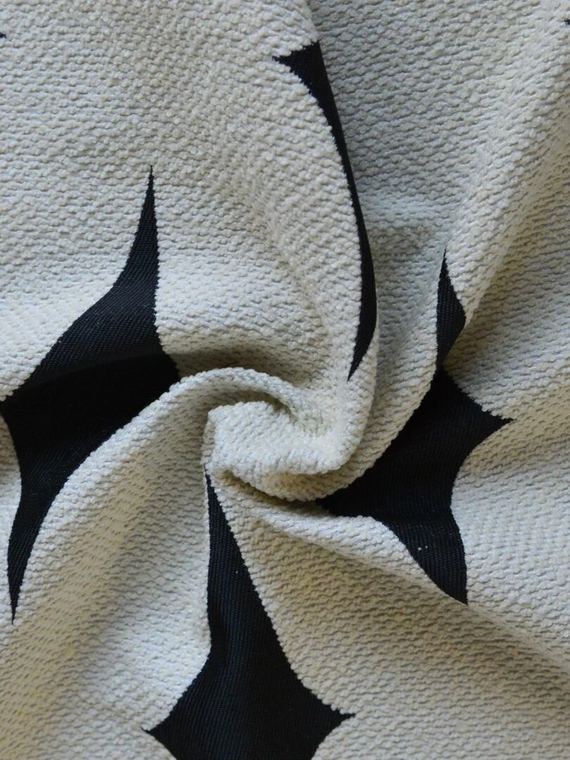 Rideau d'ameublement à jacquard géométrique Noir