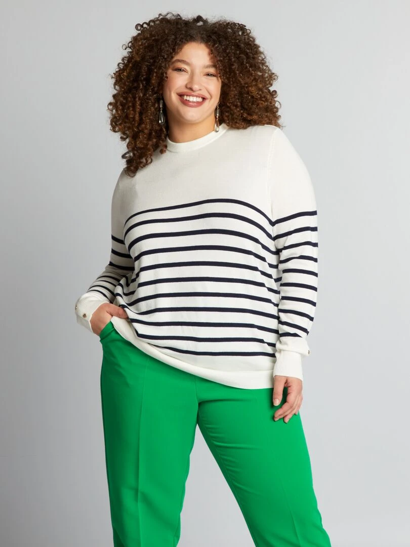 Pull en maille douce ultra stretch   Blanc