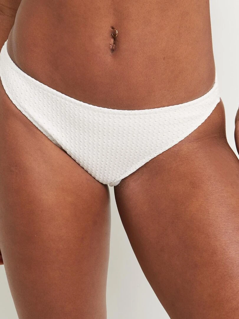 Maillot de bain culotte midi haute Maud RougeGorge Lingerie Blanc