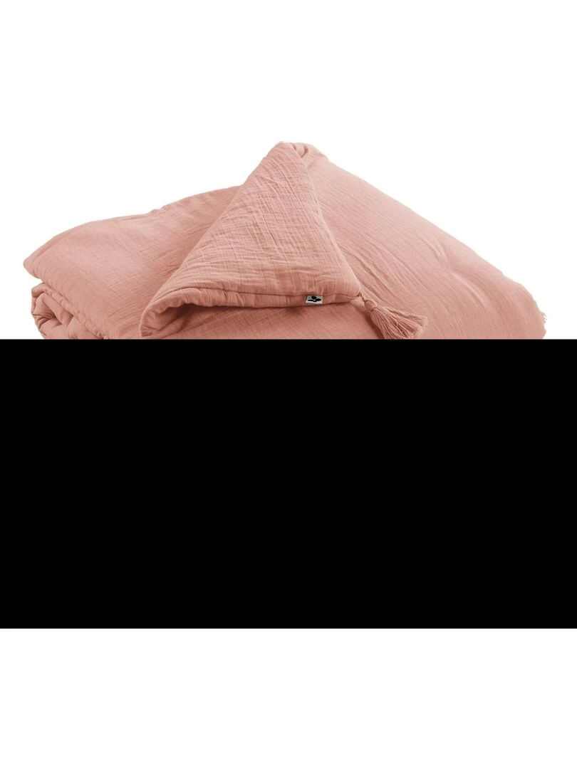 Edredon Boutis gaze de coton Collection Gaia Rose foncé