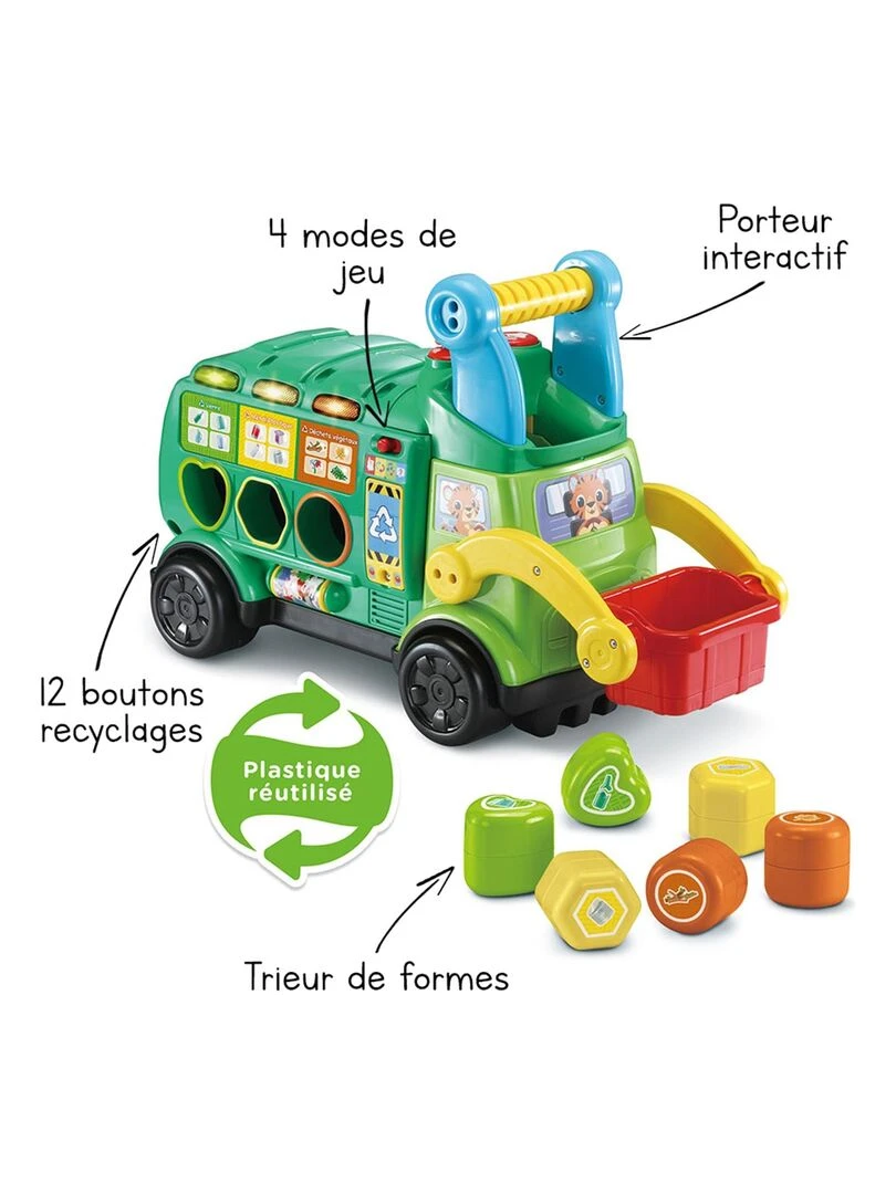 Maxi camion poubelle recyclo'formes Multicolore