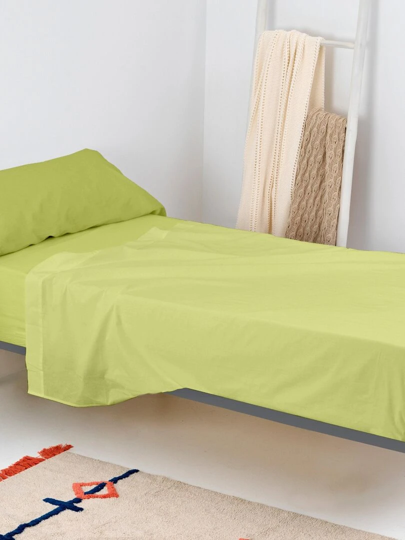 Drap housse Basic "Happyfriday"   Vert olive