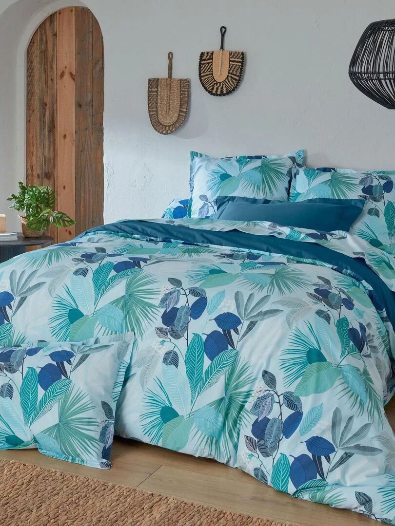 Parure de couette au style tahitien Bleu