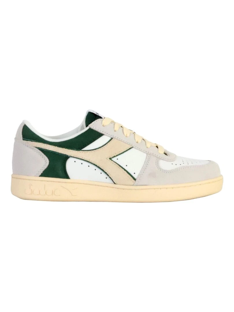 Basket Cuir Diadora Magic Low Suede Blanc