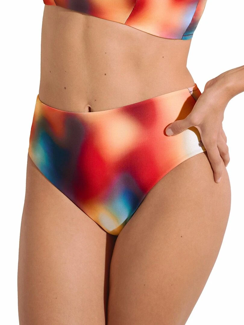 Bas maillot slip de bain échancré taille haute Olympia Multicolore