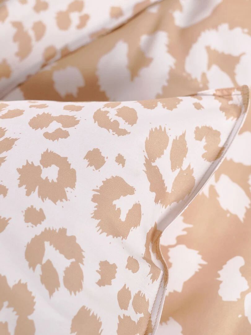 Parure de lit 'léopard' 2 personnes Beige