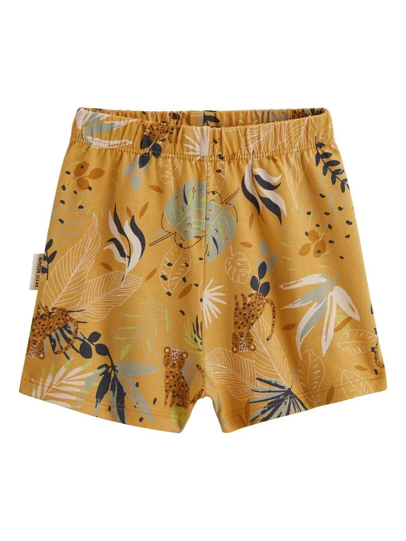 Pyjama enfant manches courtes Wakae   Moutarde